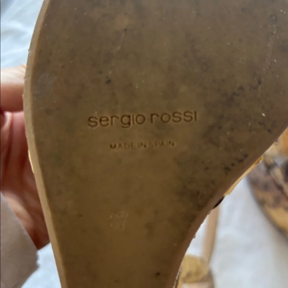 Sergio Rossi Snakeskin Platform Wedge heels - Picture 4 of 4